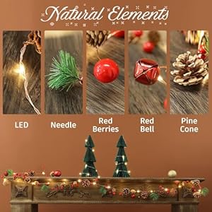 Christmasgarlandwithlights66ftpineconeschristmasstringlightswithredberriesbellsneedles20ledbatteryoperatedprelitgarlandforchristmasdecorationsindooroutdoorwarmwhite Urban Country Home Decor Christmas garland with lights 66ft pinecones christmas string lights with red berries bells needles 20 led battery operated prelit garland for christmas decorations indooroutdoor warm white urban country home decor