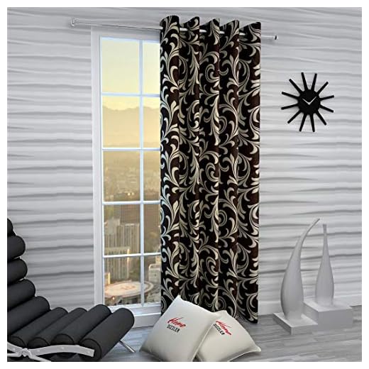 Home Sizzler Eyelet Polyester Window Curtain - 5ft, Brown
