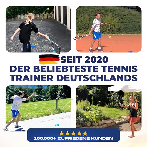 MOVEMATE Tennis-Trainer Set mit Wilson® Tennisball | innovatives Ballspiel für Draußen, im Garten, im Park für Kinder & Erwachsene | inkl. Transporttasche & Übungsvideos