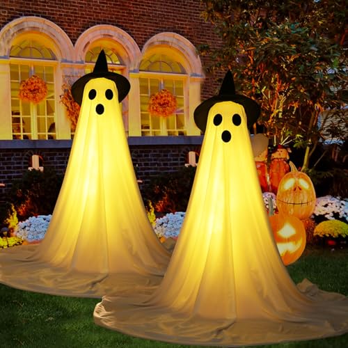 [Timer] 2Packs Halloween Decorations Outdoor, Cute Halloween Decorations Indoor, Spooky