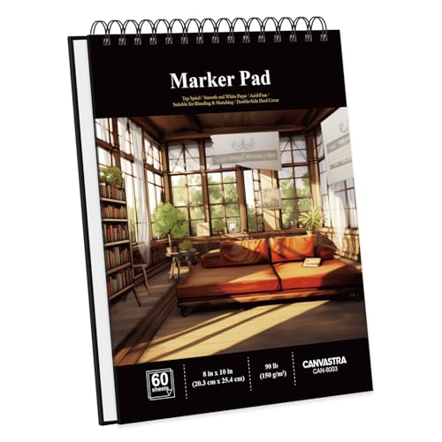 8x10 Sketch Book for Markers 60 Sheets Marker Pad Sketchbook Hardcover 90lb/150gsm Paper for Alcohol Markers Ideal for Artists Illustrators Students Adults & Christmas Gifts.