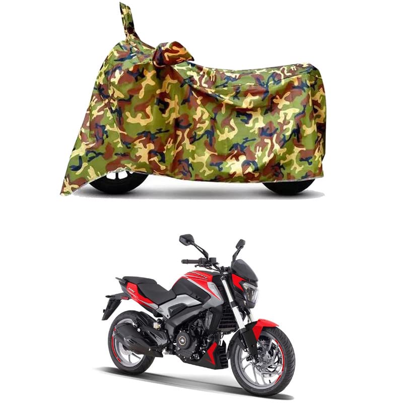 Image of Waterproof 100% PVC Coated Bike Scooty Two Wheeler Body Cover Compatible for Bajaj Dominar 250 STD /UV-Rays /Heat Protection /Birds Dropping /Scratchproof /Dust Proof [6X6 Jungle Print]