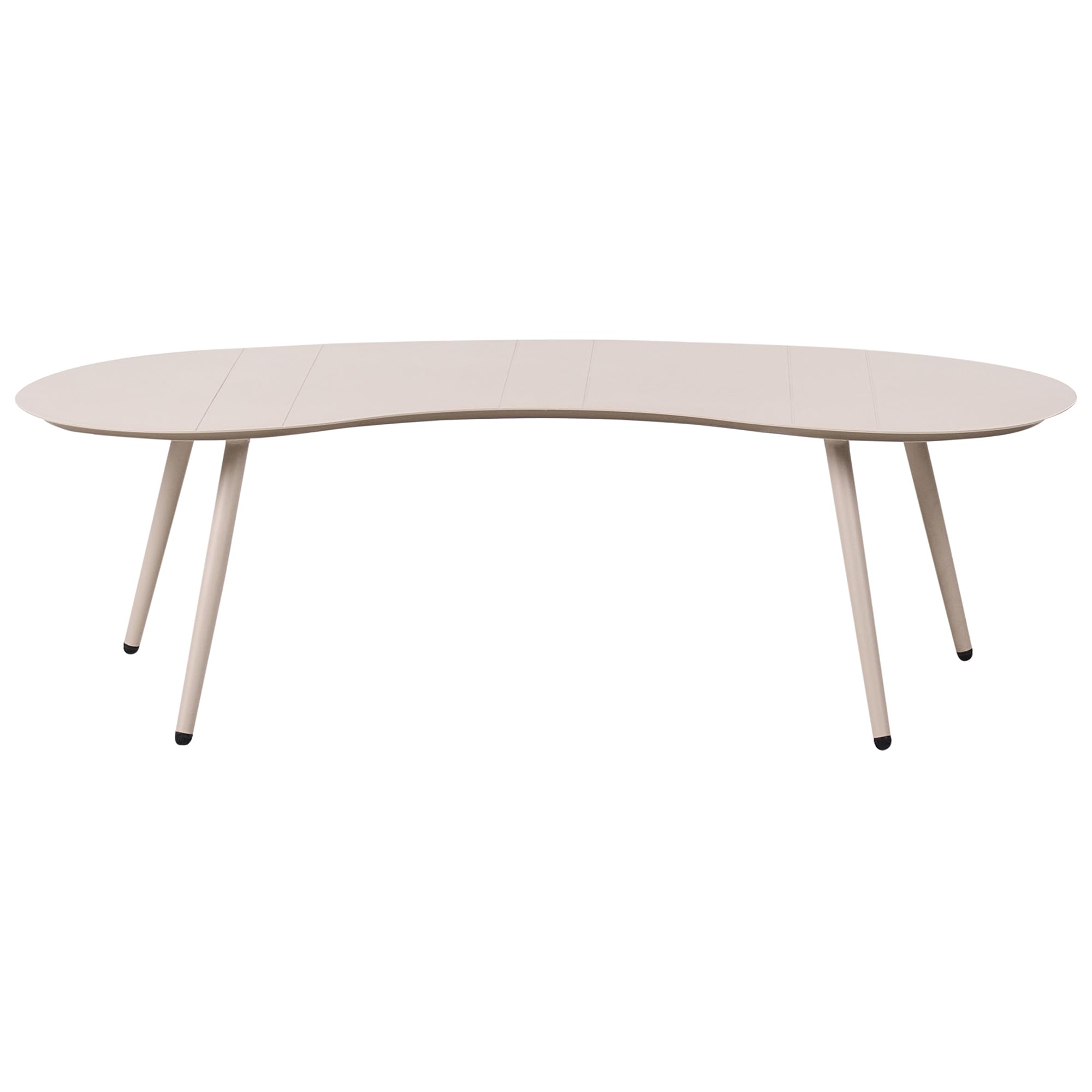 Ogrodowy stolik kawowy aluminium 130 x 65 cm odporny na wodę i promienie UV w kształcie nerki beżowy Parori