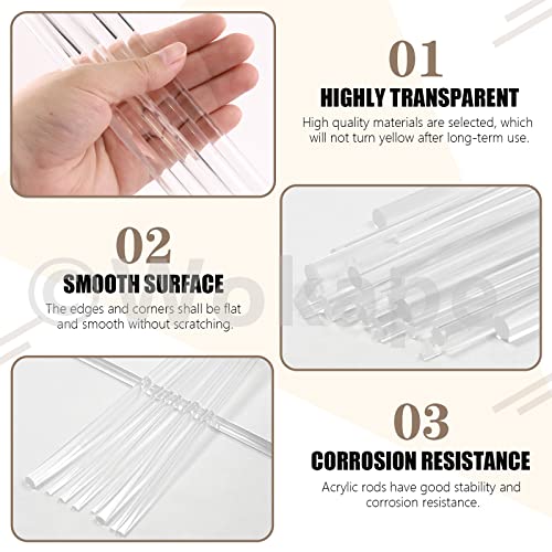 Image of 30Pcs 12 Inch Acrylic Clear Rods Kit, 6 Sizes Clear Acrylic Dowel Rods Plastic Round Rod for DIY Crafts(3 /4 /5 /6 /8 /10mm Dia)