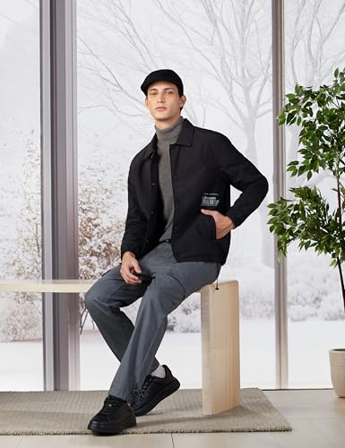 Buy Qube By Fort Collins Men's Coach Jacket - Lightweight Snap Black - Image 3