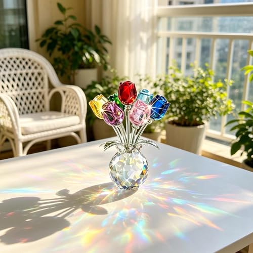 Rosa de cristal artesanal para regalar flores que nunca se marchitan 4