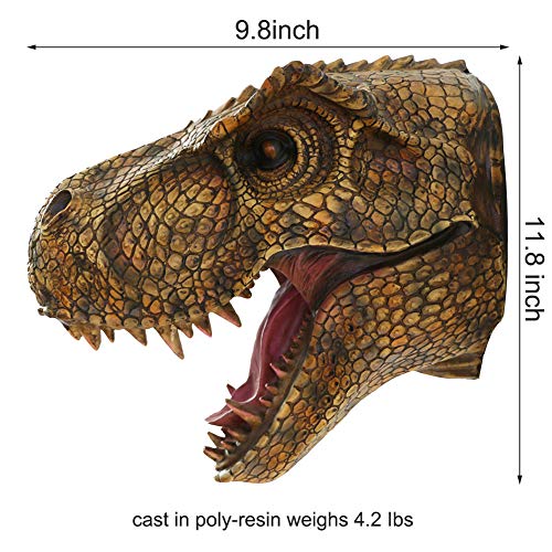 Jurassic Dinosaur Head Wall Hanging - Large T-Rex Wall Mounted Statue Bust - 15 Inch Tyrannosaurus Rex Wall Sculpture Decor #TOP5