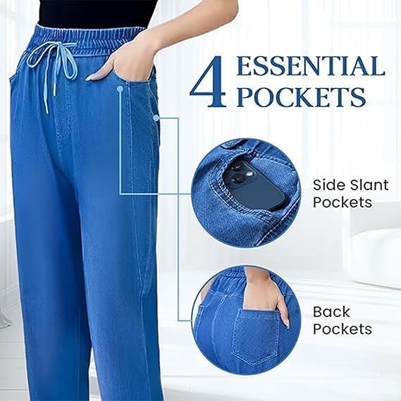 Janemore Jeans,Comfijeans - High Waist Ultra-Stretch Mom Jeans,Comfy Jeans for Women Stretch (Dark Blue,XL)3