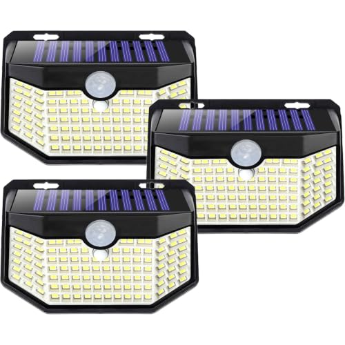 Aootek Solarlampen für Außen mit Bewegungsmelder, 3er Set, Garten, 120 LED – Ansicht 1