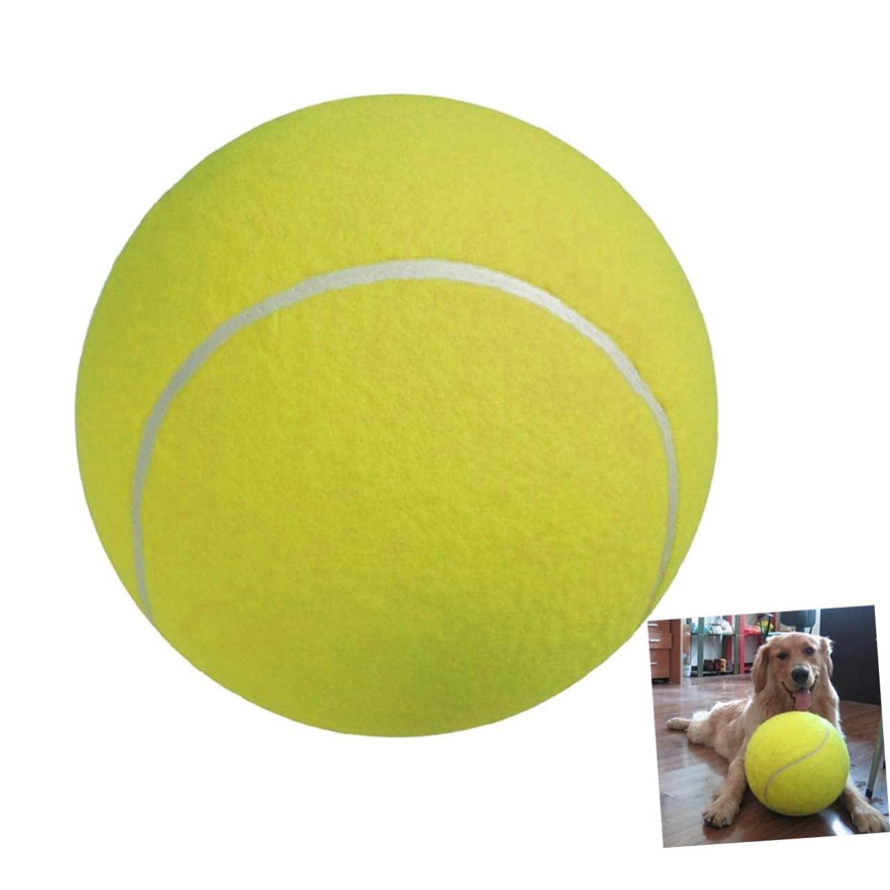 BESPORTBLE 2pezzi Palla da Tennis Gigante di Gonfiabile in Gomma con Superficie in Flanella Morbida Adatto per Gioco all Aperto Giocattolo per Animali Domestici