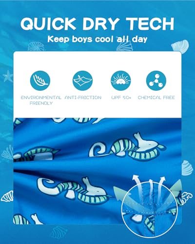 Image of SURF CUZ Boys Swim Trunks Toddler Swim Shorts UPF 50+ Bathing Suit for Boy Swimsuit Quick Dry Mesh Beach Boardshorts Swimwear