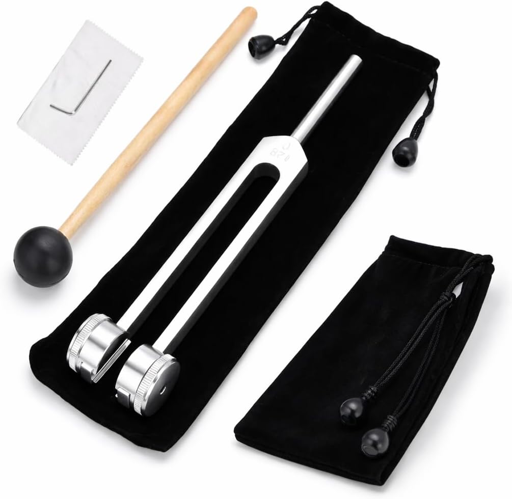 TOAKA 128 Hz Weighted Tuning Fork with Mallet, Medical Grade Tuning Fork for Sound Healing, Meditation Yoga Therapy Instrument