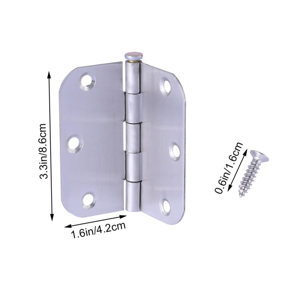 PartyKindom Stainless Steel Hinges Satin Nickel Hinge for Kitchen Cabinet 2 Pcs Set