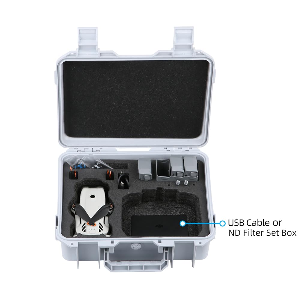 Mallette de transport rigide antidéflagrante pour DJI Lito X1 et Lito1:mallette en ABS résistante à la compression, étanche et antichoc, dotée d'une doublure amortissante et d'une bandoulière (Blanc)