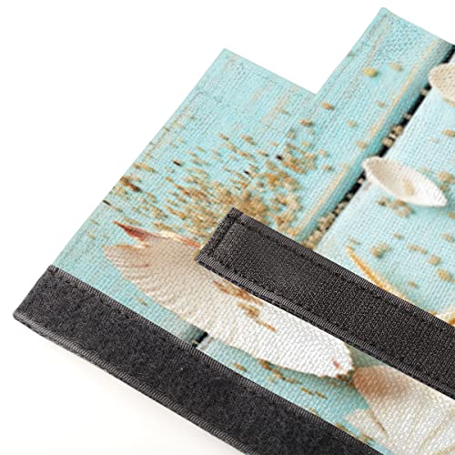 Image of Refrigerator Door Handle Covers Set of 2 Summer Beach Wood Texture Washable Fridge Dishwasher Mocrowave Oven Door Decor Protector Handle Cover Keep Your Kitchen Appliance Clean from Food Stains