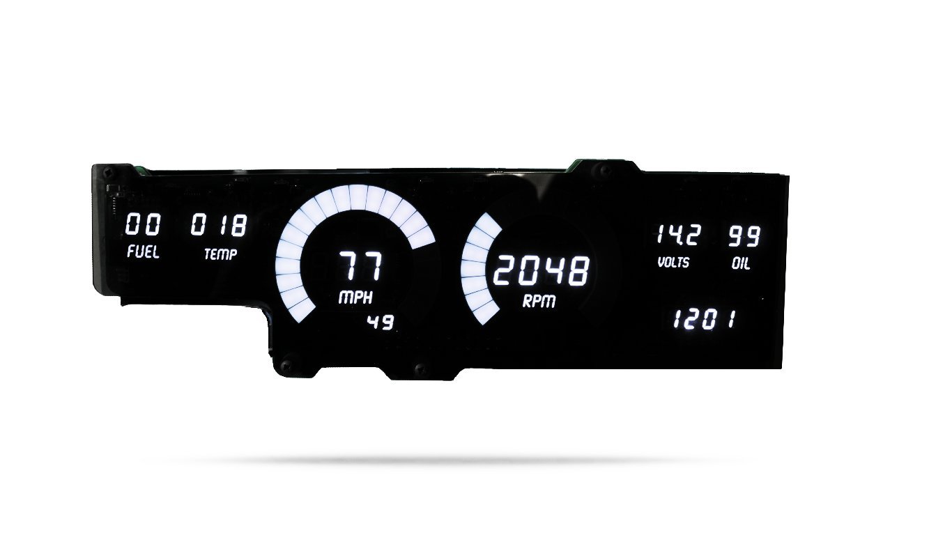 Intellitronix Oldsmobile Cutlass LED Digital Replacement Gauge Panel 1978-88 (White) - DP1407W