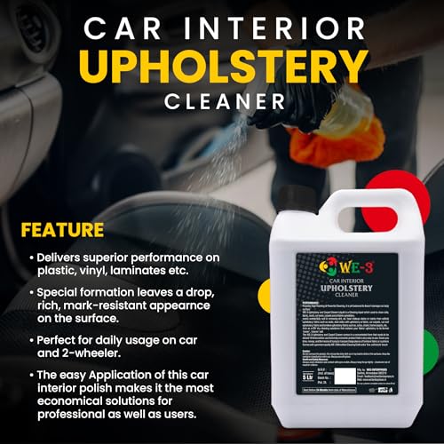 Image of WE-3 Car Interior Upholstery Cleaner - Restore Shine, Multi-Surface Stain Remover for Fabric, Vinyl, fiber, Rubber, Dashboard, Carpet, Roof, and Leather Surfaces (5LTR)