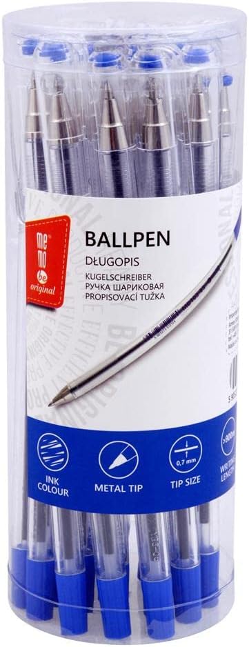 Office Ballpoint Pen, Retractable Ballpoint Pen, High Quality, Ergonomic Ballpoint Pen, Note for School, Office, Home, Suitable for Office Supplies, Ballpoint Pen, Line Width 0.7 mm, Blue, Pack