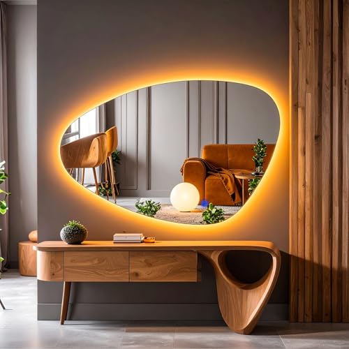Luce Led'li Lavabo & Banyo Aynası (Dokunmatik Sensörlü) amber led 120 x 80