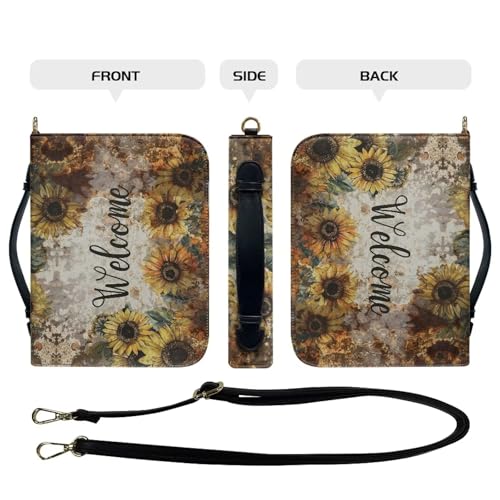 Bible Cover Case for Women, Scripture Carrying Case Leather Bible Holder Church Bag Protective Covers for Bibles4
