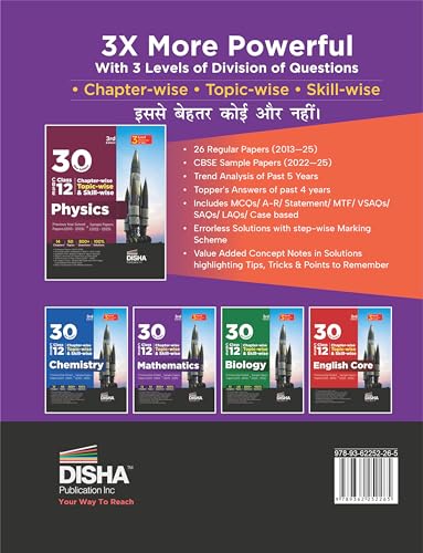 Image of 30 New Syllabus Chapter-wise, Topic-wise & Skill-wise CBSE Class 12 Mathematics Previous Year Solved Papers (2013 - 2025) & Sample Papers (2022 - 2025) 3rd Edition | PYQs for 2026 Exam