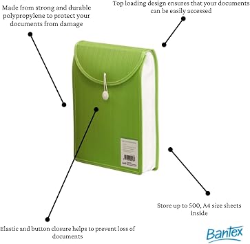 Bantex A4 Top Load Attache File, Green