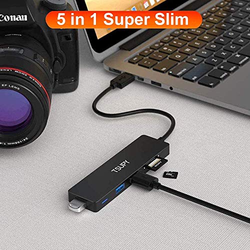 TSUPY Hub USB 3.0 5 Porte Adattatore USB 3.0 con Lettore di Scheda SD/TF e 3 USB 3.0Trasmissione Dati Alta velocità (5 Gbps) per Ultrabook Portatile Tablet PC Compatibili Windows MacBook Air