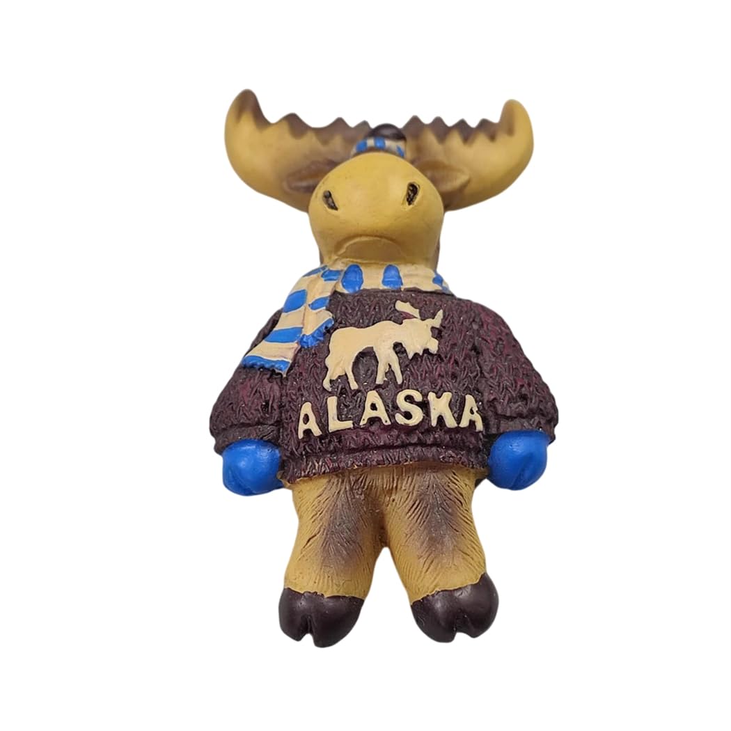 Magnete Frigo 3D Alaska USA | Souvenir In Resina Fatto A Mano | Decorazione Casa E Cucina 11x9 Cm