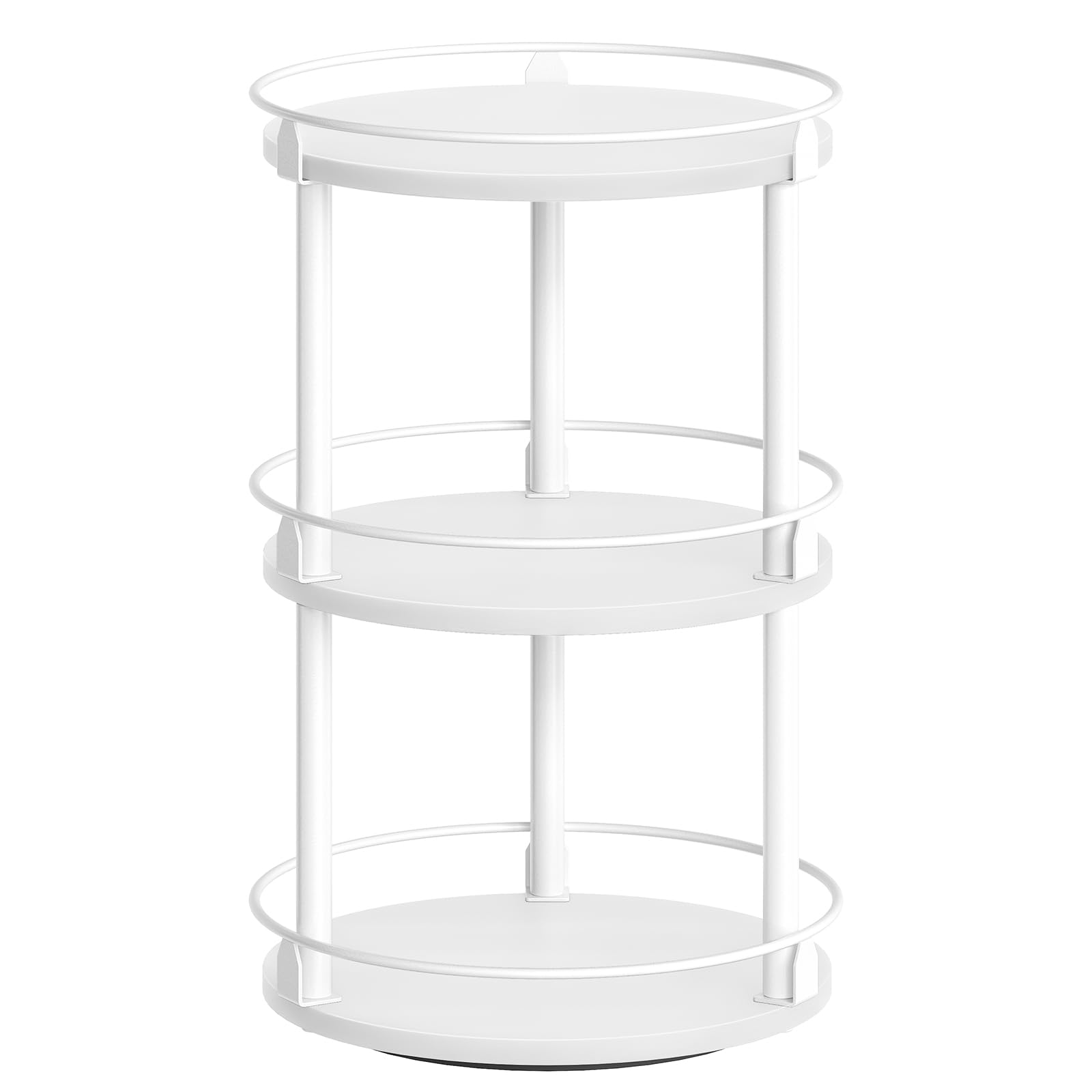 YATINEY Lazy Susan Organizer, Rotating Spice Rack, 3 Tier Spice Turntable Organizer, Industrial Turntable Spice Holder, for Kitchen Countertop and Cabinet, Compact and Versatile, White SR23WW