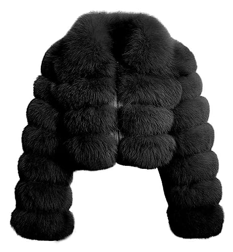 loveimgs Women Fluffy Faux Fur Coat Cropped Jacket Puffer Jacket Zip Up Winter Warm Fuzzy Teddy Jacket3