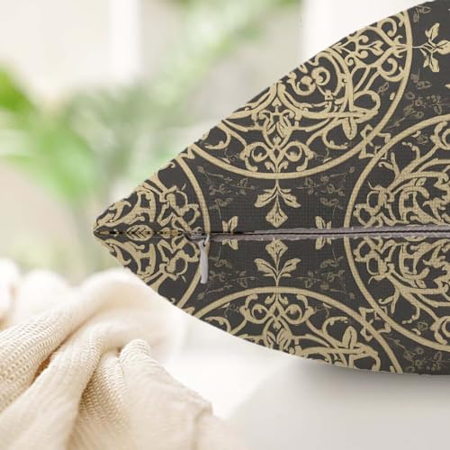 Housse coussin extérieur bohème 45x45 imperméable salon jardin carré lin - 5