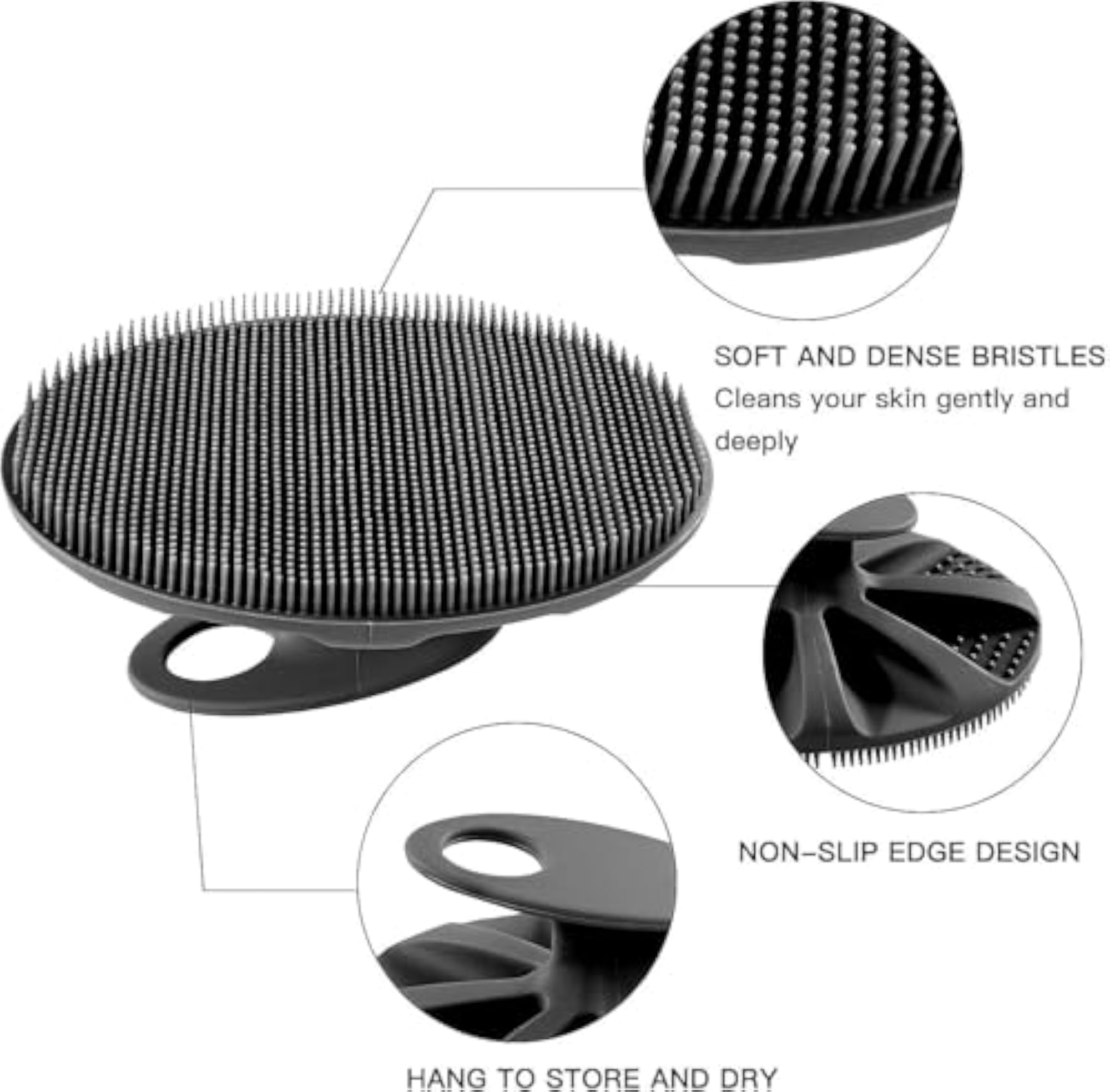 Soft Silicone Back Scrubber with Scalp Massager