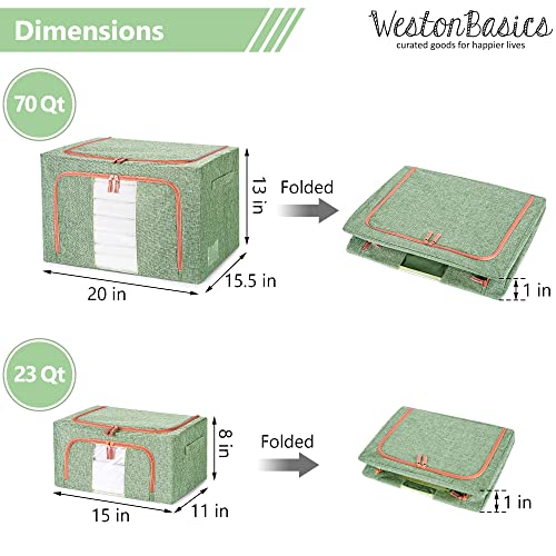 Westonbasics 23Qt Stackable Storage Containers For Clothes - Collapsible Steel Frame Storage Bins For Clothes - Sheet Organizers And Storage Box - Clothes Storage Bins - Clothes Storage Organizer #TOP5