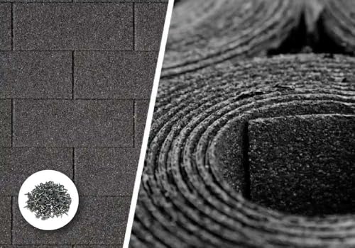 Dacheindeckungs-Set für Gartenhäusern inkl. Dachpappe V13, Rechteckschindeln, Dachpappennägeln, Größe: 9-12 m²