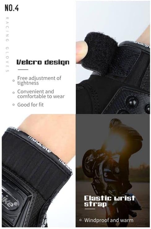 Motorcycle Gloves Air Flow Steel Knuckle Touchscreen BMX MX ATV MTB Motocross Dirt Bike Racing Downhill Gloves Black Medium image 6 of 7 B0B691RB1H