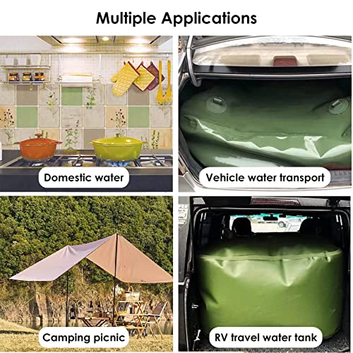 Réservoir d'eau pliable vert 400L en bâche armée haute densité