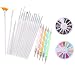 Yimart Pack of 20,Nail Art and Gel Acrylic Drawing Painting Brush Set with Dotting Pen Tools (B)