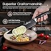 Knife Set, Amorston 21 Pieces Kitchen Knife Set with Block and Sharpener, Ultra-Sharp Knives Set with Ergonomic Handles, Black German Stainless Steel Knife Block Set, Dishwasher Safe