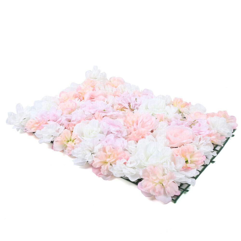 9/10/12/15/20x Künstliche Blumenwand Rosenwand 40x60cm, Romantische Rosenblumenwand Für Hochzeit Straße Hintergrund Farbwahl (Menge : 12 Stück,Farbe : Rosa)