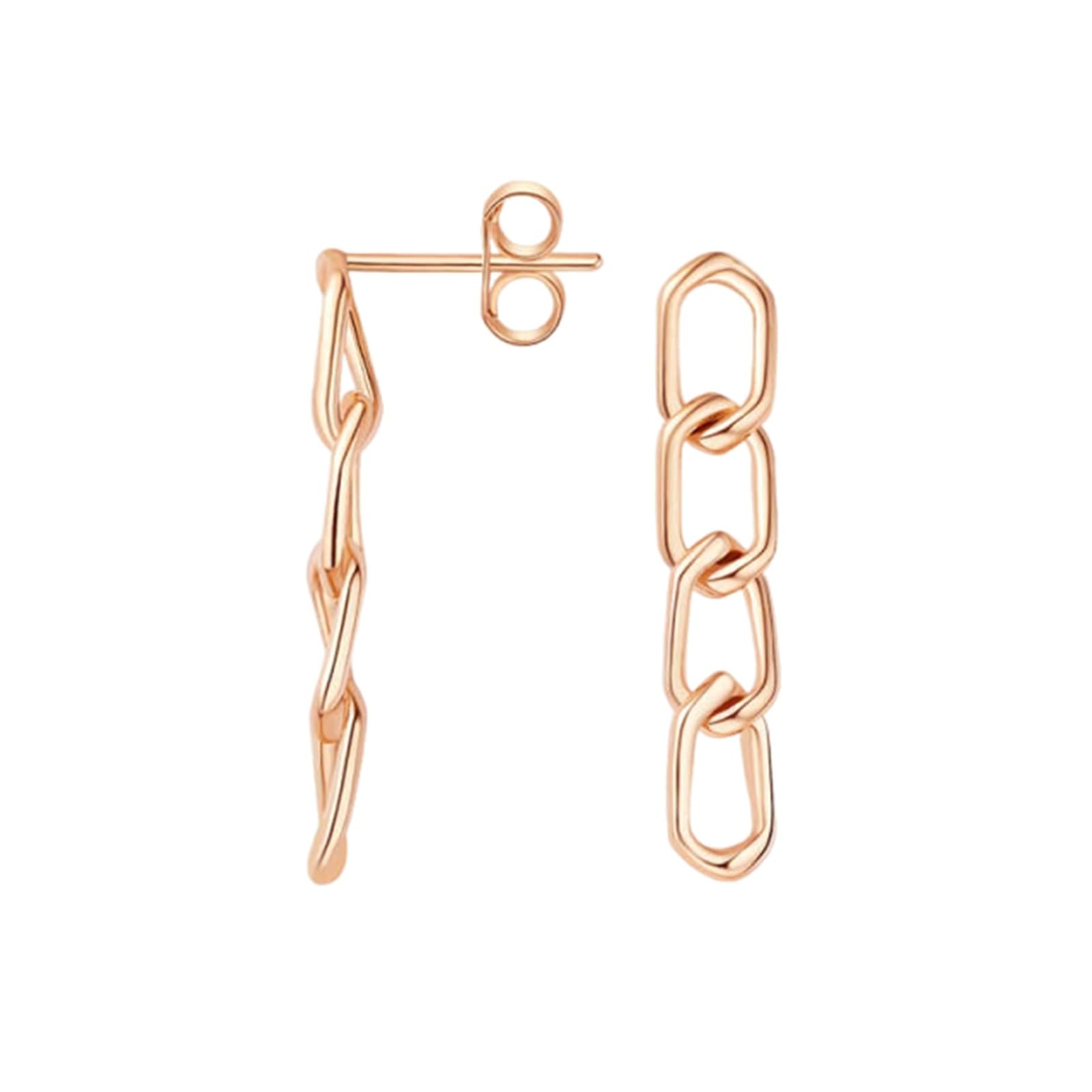 Pendientes colgantes de oro rosa de 9 quilates, 14 quilates y 18 quilates, para mujer, oro auténtico