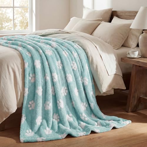 Horaldaily Blue Dog Paw Shape 3D Textured Throw Blanket 50x60 by Horaldaily - Used condition - Image 3