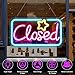 Neon Closed Signs for Business, 16.5''x 9'' Closed Sign LED, Super Bright Closed Neon Sign(Yellow&Red&Blue), with ON/OFF Switch & Adapter, Ideal for Window, Wall, Bars, Retail Store, office, etc.
