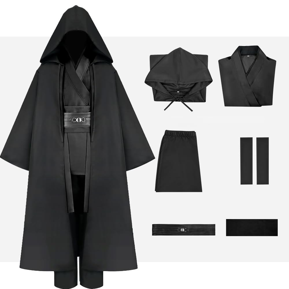 Gothden Costume à capuche – Costume de chevalier – Costume complet pour Halloween, cosplay, bal masqué