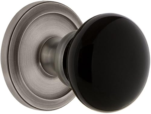 Grandeur Hardware 852482 Roseta circular con perilla Coventry, tamaño del respaldo: 2.75 pulgadas, peltre antiguo