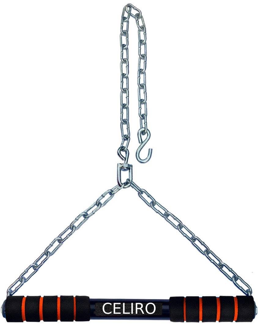 CELIRO Hanging Pull Up Bar Rod, Ceiling Mount Chinup Pullup Bar, Chinup Bar for Height Increase, for Men, Women, Kids For Home Gym Workout Use For Men Kids Boys Adults Fitted With Heavy Duty Chain Sangal (5Ft) (Multicolor)-image-47