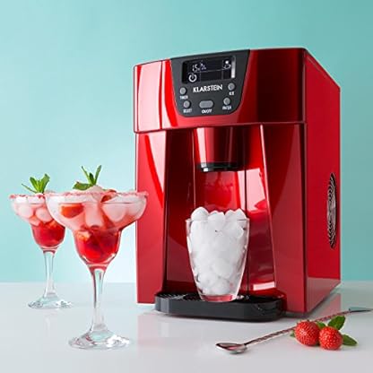 Klarstein Eiswürfelmaschine Klein, 2 L Eiswürfelbereiter & Wasserspender für 12 kg Große und Eiswürfel, Schnelle Mini, Eiswürfelbereiter mit Alarm – Bild 7