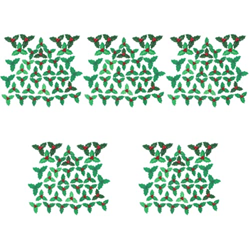 Adornos artificiales de Navidad RLKHXBS con bayas verdes y hojas para coronas, lote de 30 piezas