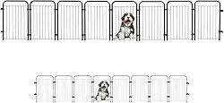 Utility Pet & Lar, Cercado Caes Pet Cachorro Grade Cerca 8 Módulos 51 cm Altura Cor:Preto