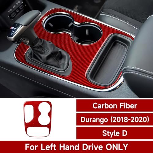 Image of Car Gear Shift Panel Decals for 2018-2020 Dodge Durango Accessories Carbon Fiber Interior Stickers, D