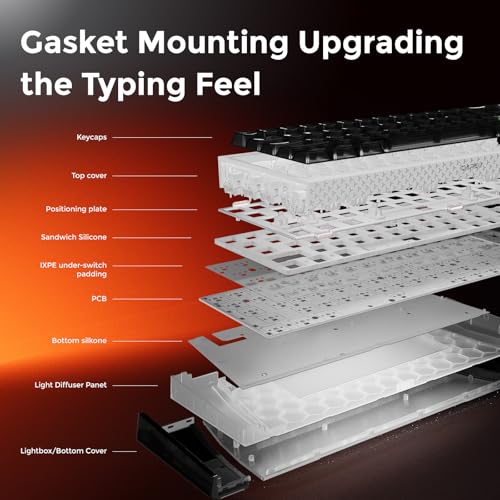 Image of DAREU COOL68 65% Hall Effect Magnetic Switch Gaming Keyboard with 8000Hz Polling Rate,Rapid Trigger,Adjustable Actuation,SOCD,0.1ms Latency,Gasket Mount,Clear keaycaps,Hot swappable,RGB Light